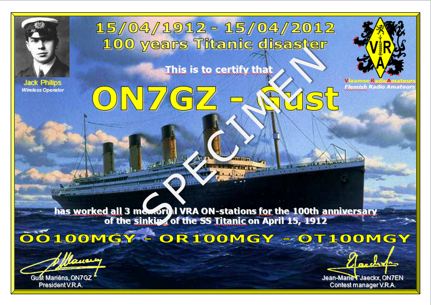 QSL Titanic 100